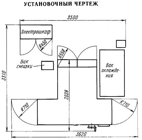 Настановне креслення резьбошлифовального верстата 5К822В